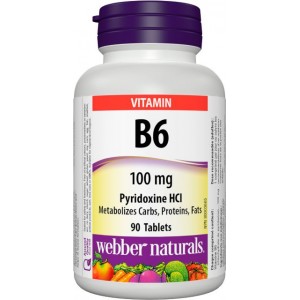 Vitamín B6 (pyridoxín) 100 mg Webber Naturals Vitamín B6 (pyridoxín) 100 mg Webber Naturals