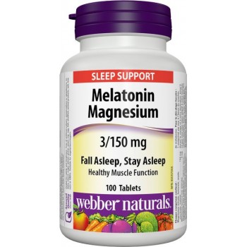 Melatonin 3 mg + Horčík 150 mg Webber Naturals