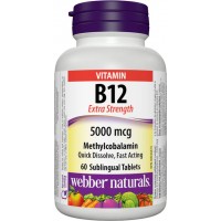 Vitamín B12 5000 mcg Metylkobalamin BONUS Webber Naturals Vitamín B12 5000 mcg Metylkobalamin BONUS Webber Naturals
