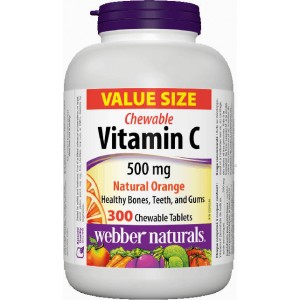 Vitamín C žuvacie zablety 500 mg s príchuťou pomaranča Webber Naturals Vitamín C žuvacie zablety 500 mg s príchuťou pomaranča Webber Naturals