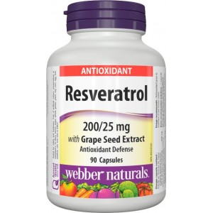 Resveratrol extrakt z hroznových jadierok Webber Naturals Resveratrol extrakt z hroznových jadierok Webber Naturals