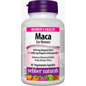 Maka pre ženy 1650 mg + Ashwagandha Webber Naturals Maka pre ženy 1650 mg + Ashwagandha Webber Naturals