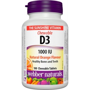 Vitamín D3 1000 IU cmúľací Webber Naturals Vitamín D3 1000 IU cmúľací Webber Naturals