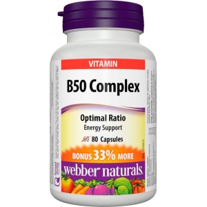B-Komplex 50 mg BONUS Webber Naturals B-Komplex 50 mg BONUS Webber Naturals