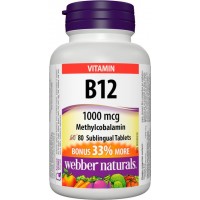 Vitamín B12 1000 mcg Metylkobalamin BONUS Webber Naturals Vitamín B12 1000 mcg Metylkobalamin BONUS Webber Naturals