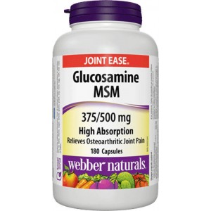 Glukozamín MSM s vysokou absorpciou 375/500 mg Webber Naturals Glukozamín MSM s vysokou absorpciou 375/500 mg Webber Naturals